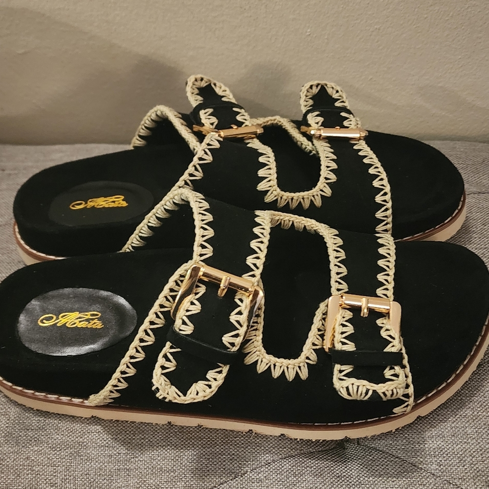 Mata Double Buckle Slide Sandals